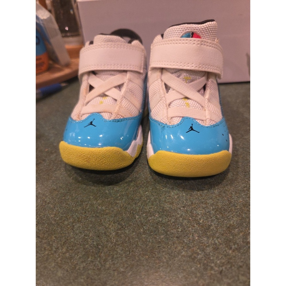 Nike Jordan 6 Rings White/Light Blue Fury-Cyber TD Toddler Size 5C - Picture 14 of 15